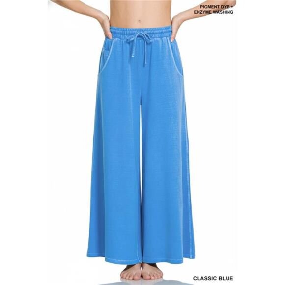 Zenana Outfitters Pants - Zenana French Terry Pigment Dye & Enzyme Wash Pants